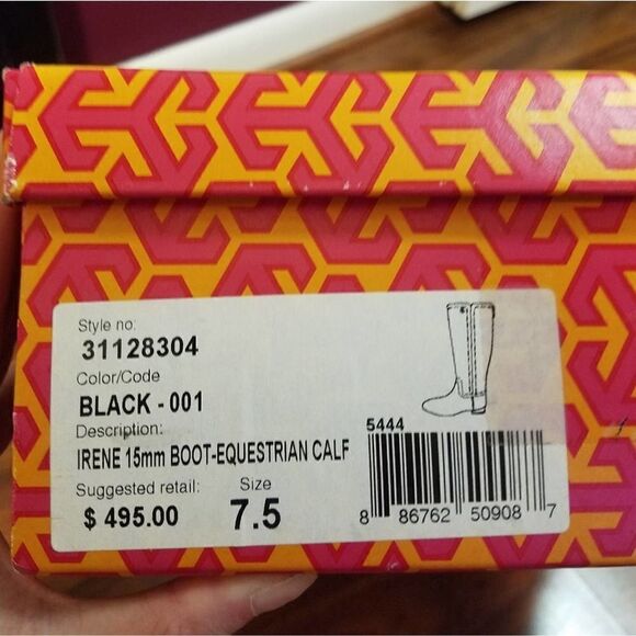 Authentic Tory Burch Irene Equestrian Black Boots - Picture 10 of 10